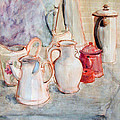 Watercolor still life with red can